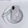 小莓介粉底满屏白碎花双层带链条壳适用iphone16promax手机壳苹果15小众14pm女生高级感13防摔16保护套 闪钻粉底满屏白碎花+粉珠手链 iPhone 16 实拍图