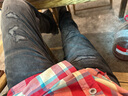 Levi's®SilverTab™25年春夏新款男士美式复古格子休闲针织衬衫 红黄 S 实拍图