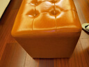 孜度 皮凳子沙发凳客厅换鞋凳欧式皮墩沙发凳客厅矮凳家用换鞋凳圆凳 黄棕色大号方凳（36*36*40cm） 实拍图