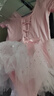 舞东方舞蹈服儿童女春夏短袖芭蕾舞裙女孩幼儿中国舞跳舞衣服女童练功服 粉色（短袖） 130 (身高120-130厘米) 实拍图