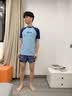 特步青少年泳衣男2026新款初中生男孩大童男士游泳衣泳裤泳镜套装装备 62413蓝色套装（泳衣+泳裤） 165 （2XL高165-175  重130-150） 实拍图
