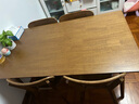 早作  实木餐桌现代简约家用餐厅桌椅组合胡桃色桌子长方形日式吃饭桌 一桌四椅 长140*宽80+4椅 胡桃色 实拍图