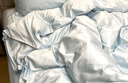 海澜之家（HLA）床上三四件套纯棉水洗棉麻裸睡亲肤床上用牛奶绒床单床笠被套被罩 【速干不缩水】A类裸睡-宝蓝拼灰 1.5米 床笠款 四件套 被套200*230cm 实拍图