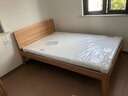 源氏木语实木床橡木主卧原木双人床简约斜靠大板床高靠背胡桃色高1.35*2 实拍图