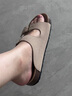 西遇平底勃肯凉拖鞋女2025新款夏季外穿一字拖鞋森系新复古回潮凉鞋 浅灰色 37 实拍图