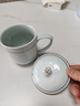 鹏博陶瓷景德镇茶杯陶瓷办公杯带盖家用杯子陶瓷水杯影青瓷会议室茶杯定制 影青金钟杯-描金加厚款 实拍图