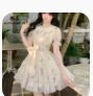 春乏连衣裙女夏季新款甜美风穿搭减龄娃娃领公主裙网纱可爱蓬蓬裙女 香草杏 M 100-115斤 实拍图