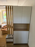 栎樊鞋柜门口入户柜进门客厅收纳柜玄关隔断柜衣帽架坐凳一体靠墙家用 D款120cm原木【简约门】 实拍图