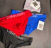 Calvin Klein内衣男士三条装循环提花腰边ck舒适纯色棉质微弹贴身三角内裤男 I03-月光白/枫叶红/海涛蓝 3条 M 实拍图