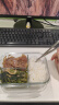 创得耐热玻璃保鲜盒上班族微波炉饭盒分隔碗便当盒 长1080+3隔1020+包 实拍图