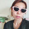 墨镜女夏潮防紫外线高级感2025新款男开车太阳眼镜防晒眼睛GM同款 猫眼-粉框黑灰 实拍图