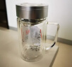 富光双层玻璃杯支持团购定制泡茶杯办公杯带把 大容量男女水杯子580ML 实拍图