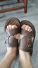 星头啄木鸟【100%牛皮牛筋底】2025夏季新款凉鞋男真皮男士凉拖鞋两用沙滩鞋 QF5807棕色 39 实拍图