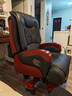 名流都市真皮老板椅豪华商务按摩大班座椅实木办公室可躺坐椅家用电脑转椅 10轮黑色-头层牛皮+搁脚 固定扶手 实木脚 实拍图