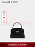 CHARLES&KEITH鳄鱼纹凯莉包手提斜挎婚包包女包生日礼物CK2-50270880-1 Black黑色 S 实拍图