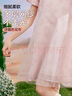 ASK JUNIOR【旗袍裙】裙子女童夏泡泡袖公主裙珍珠扣国风儿童裙子 粉色 150  实拍图
