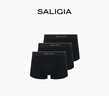 撒利加（SALIGIA）柱纹平角四角内裤男性感莫代尔莱赛尔棉透气新款 莱赛尔3件【黑+黑+黑】【顺滑亲肤】 XL 实拍图