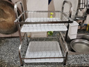 四方食事厨房碗碟置物架不锈钢沥水碗架台面放碗筷柜盘勺用具收纳架子 【优质不锈钢】双层33cm套装 实拍图
