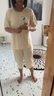 棉十三女士睡衣夏季薄款【莫代尔带胸垫】圆领短袖七分裤宽松家居服套装 实拍图