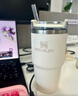 STANLEY网红吸管杯水杯保温杯大容量办公车载不锈钢杯子591ML-霜白 实拍图