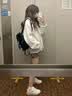 诗蒂淑外套女2026秋冬日系可爱学院风连帽卫衣女宽松慵懒风拉链开衫ins 白灰色 【薄款】 M 【93-107斤】 实拍图