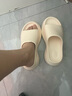 铂呐苓厚底拖鞋女2025新款夏季外穿增高家居防滑海边沙滩踩屎感eva凉拖 米白 36-37 【标准码】 实拍图