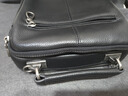 阿诺妮斯男士斜挎包真皮单肩包商务通勤两用包手提男包屏蔽各种闪付卡 黑色 实拍图