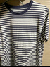 MUJI女式 天竺编织 圆领短袖T恤 上衣打底衫女款25年夏季女装内搭 黑色条纹 BB2P4C5S S (155/80A) 实拍图