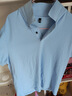 丝光棉100纯棉短袖T恤男士翻领纯色230g夏季新款百搭Polo衫上衣 浅蓝色 M 170/88A 实拍图