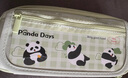 得力（deli）熊猫痛包学生笔袋 简约双拉链大容量铅笔盒多功能文具收纳袋 绿BC435开学必备 实拍图