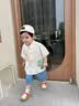 班喜迪男童夏装套装2026新款帅气小童装儿童短袖衬衫牛仔裤夏季宝宝衣服 米色 100 实拍图