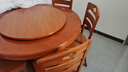 惠寻 京东自有品牌 中式实木餐桌椅圆形吃饭桌子饭店酒店大圆桌带转盘 1.2米 一桌六椅 【带转盘】 实拍图