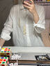 无印良品（MUJI）女式 汉麻水洗衬衫领长袖衬衫女士衬衣外套外衣 25年夏季女装上衣 白色 L （165/88A） 实拍图