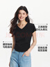 森马（Semir）短袖t恤女短款修身圆领内搭26夏凉感收腰V领上衣辣妹109326100003 实拍图