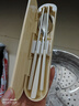 onlycook304不锈钢便携餐具盒套装 带挂钩筷子勺子套装 学生餐具套装-粉色 实拍图