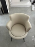 懒悠悠电脑椅子家用舒适学生宿舍靠背学习椅书房化妆桌椅办公单人沙发椅 米白色【坐高44cm】 人造革 实拍图