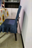 加厚椅子套万能通用型餐椅套罩家用连体弹力针织简约四季通用椅套 长城格裙摆-雾霾蓝 6个装 实拍图