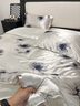 真丝四件套桑蚕丝被套丝滑床罩丝绸床单床笠轻奢高级冰丝床上用品 墨韵花影 【精美礼袋 顺丰包邮】 1.2m 床单款 （被套150*200cm） 实拍图