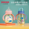 小土豆（potato）婴儿ppsu宽口径带重力球吸管奶瓶一杯3用L号6个月以上300ml冰晶蓝 实拍图