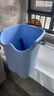 万派泡脚桶加高加厚洗脚桶带盖足浴桶家用高深过小腿按摩洗脚盆泡脚桶 蓝色加高加大款-带滑轮-胖腿合适 实拍图