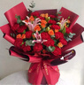 幽客玉品鲜花速康乃馨百合花束送老师妈妈长辈生日礼物全国同城配送 11朵红色康乃馨花束 实拍图
