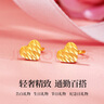 老庙黄金耳饰足金爱心耳钉通勤百搭送老婆送妈妈生日礼物送女友 实拍图