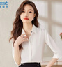 真维斯（JEANSWEST）衬衫女秋季时尚气质高级感宽松七分袖职业穿搭白衬衣女白色XL 实拍图
