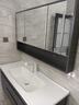 皇生金智能浴室柜陶瓷一体盆洗脸盆柜卫生间卫浴洗漱台简约洗手盆柜组合 轻奢灰+智能镜柜半+陶瓷盆 120cm 实拍图