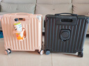 左汀小型多功能登机箱行李箱防撞抗压拉杆箱旅行箱男女学生密码箱 黑色【杯架+充电口+手机支架】 18英寸 ，可登机3天以内出行 实拍图