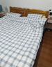 MUJI柔软洗棉被套套装 床垫罩式/加大双人床用 粉色小格纹 水洗棉纯棉学生儿童 实拍图