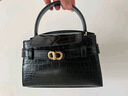 CHARLES&KEITH鳄鱼纹凯莉包手提斜挎婚包包女包生日礼物CK2-50270880-1 Black黑色 S 实拍图