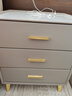 实木轻奢床头柜简约现代主卧家用迷你岩板50cm简约储物收纳柜 香槟灰【全实木】三抽 60cm高 50*40*48cm 实拍图