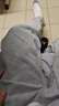 百鹊亭（BAIQUETING）裤子夏季男直筒宽松阔腿老爹裤潮牌ins港风九分坠感牛仔裤 浅蓝色【松紧腰】 XL 实拍图