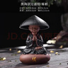 尚言坊茶宠摆件小和尚茶漏茶滤家用茶叶过滤网滤茶器全瓷过滤创意陶瓷 实拍图